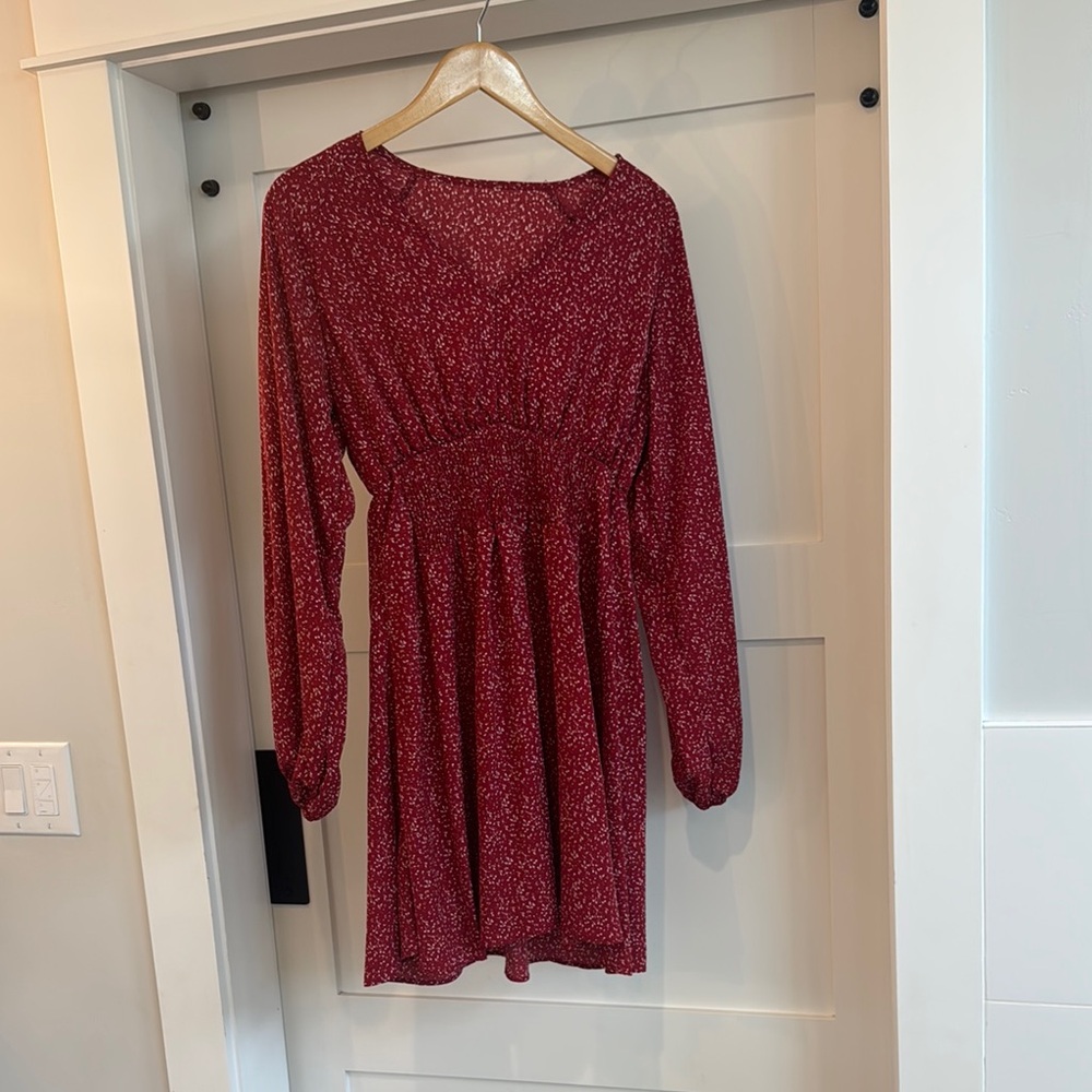 Elegant Red Floral Dress